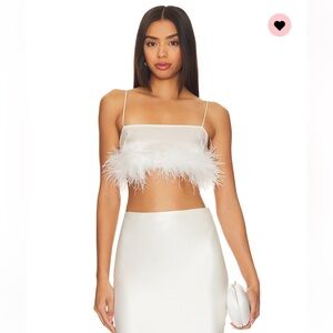 The Bar Elio silk feather top 🤍